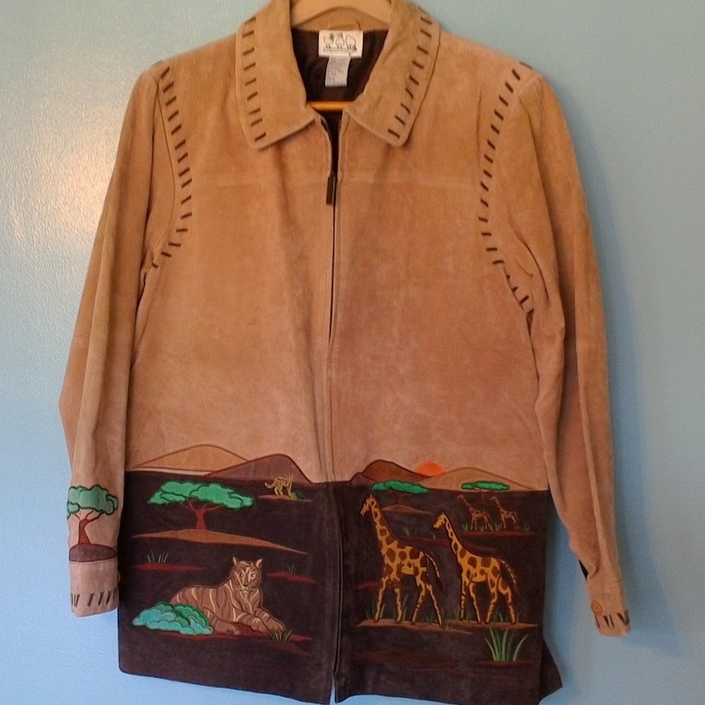 The Quacker Factory L 100% leather with zoo animal